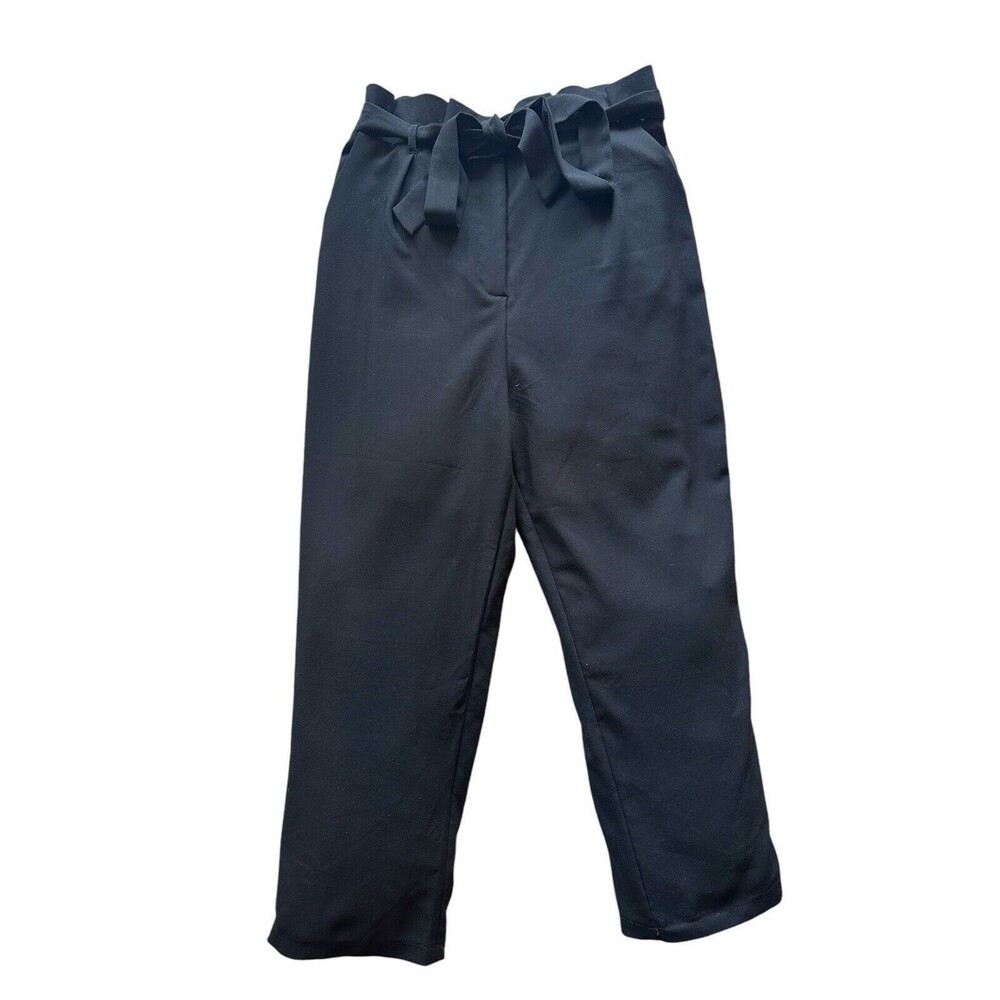 Find. Women's M High Waist Paperbag Dress Pants Black Trousers Pants Cropped